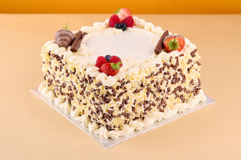 Fresh Cream Cake With Assorted Décor And Curls