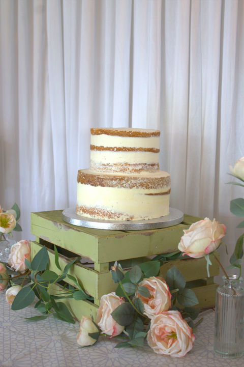 Naked Vanilla Wedding Cake