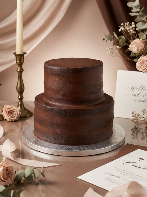 Naked Chocolate Wedding Cake