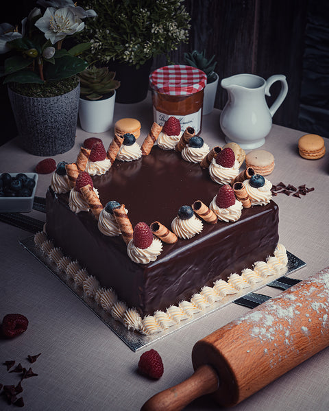 Chocolate Mousse Cake With Berries (Square) - Starbake Patisseries